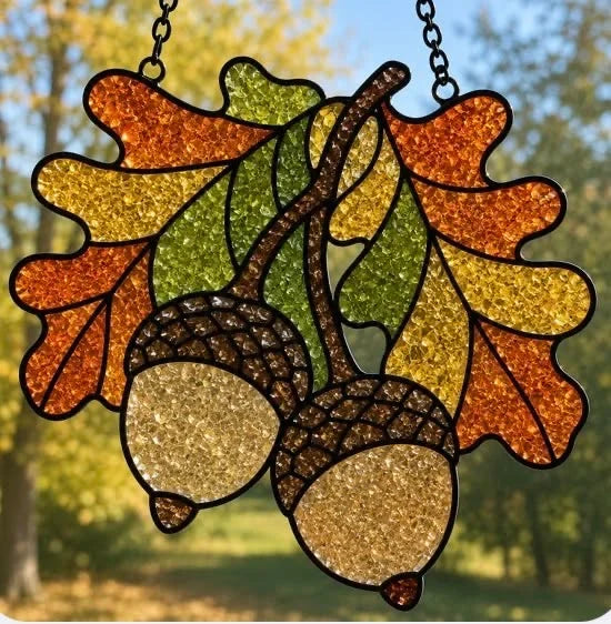 Fall Crushed Glass Suncatcher Class