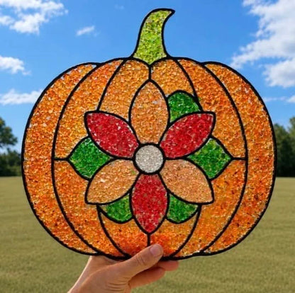 Fall Crushed Glass Suncatcher Class